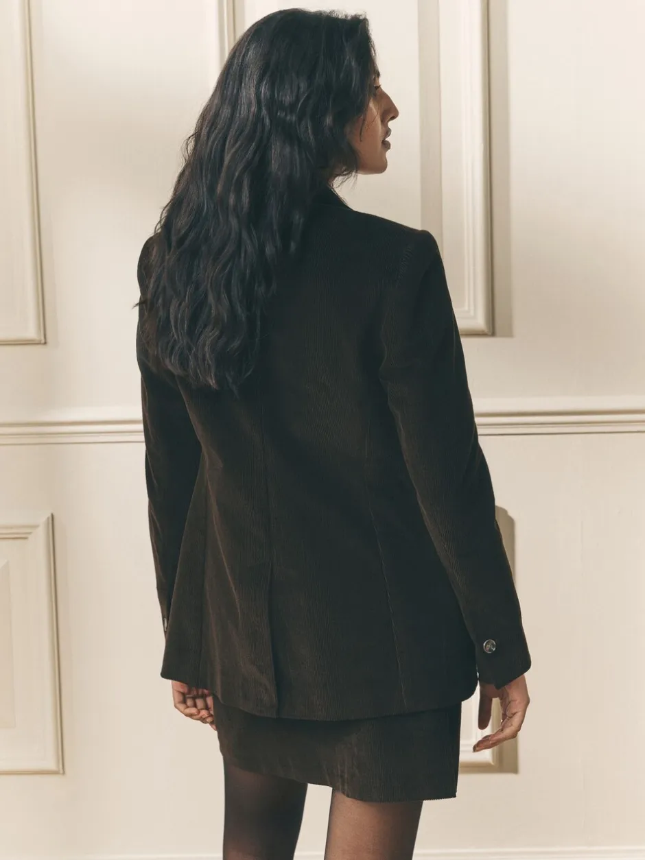 Jassen En Jacks|Laura Ashley - Heritage Dogtooth Check Blazer with Wool Chocoladebruin