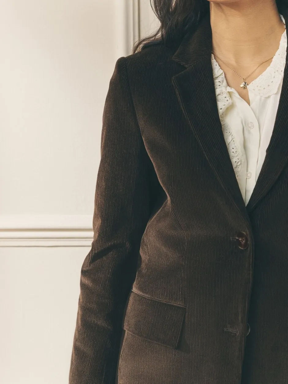 Jassen En Jacks|Laura Ashley - Heritage Dogtooth Check Blazer with Wool Chocoladebruin