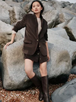 Jassen En Jacks|Laura Ashley - Heritage Dogtooth Check Blazer with Wool Chocoladebruin