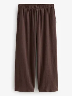 Broeken|Laura Ashley - gebreide loungebroek Chocoladebruin
