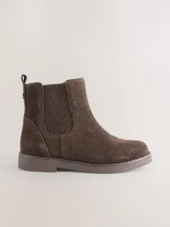 Boots|Next - Leren Chelsea laarzen Chocoladebruin