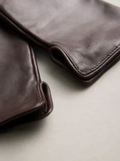 Mutsen, Handschoenen En Sjaals|Next Chocoladebruin - Leren handschoenen
