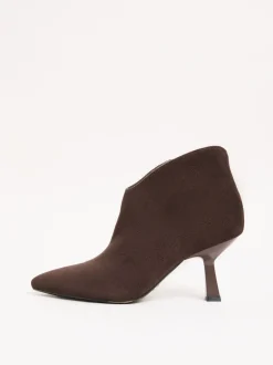 Boots*Lipsy - Faux Suede Low Heel Ankle Kitten Heels Chocoladebruin