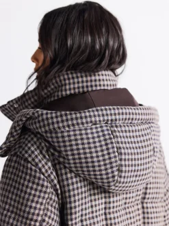 Jassen En Jacks*Next Chocoladebruin - Long Padded Check Longline Coat