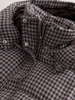 Jassen En Jacks*Next Chocoladebruin - Long Padded Check Longline Coat