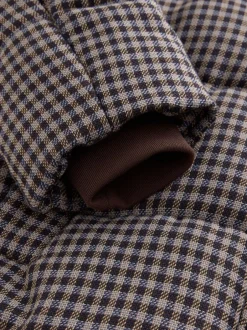 Jassen En Jacks*Next Chocoladebruin - Long Padded Check Longline Coat