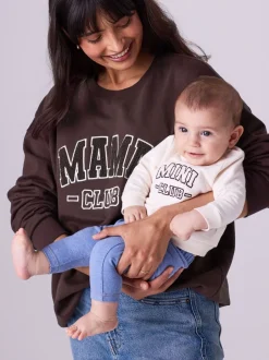 Hoody's En Sweatshirts|Moederschap*Next - Maternity Mini Me Sweatshirt Set Chocoladebruin