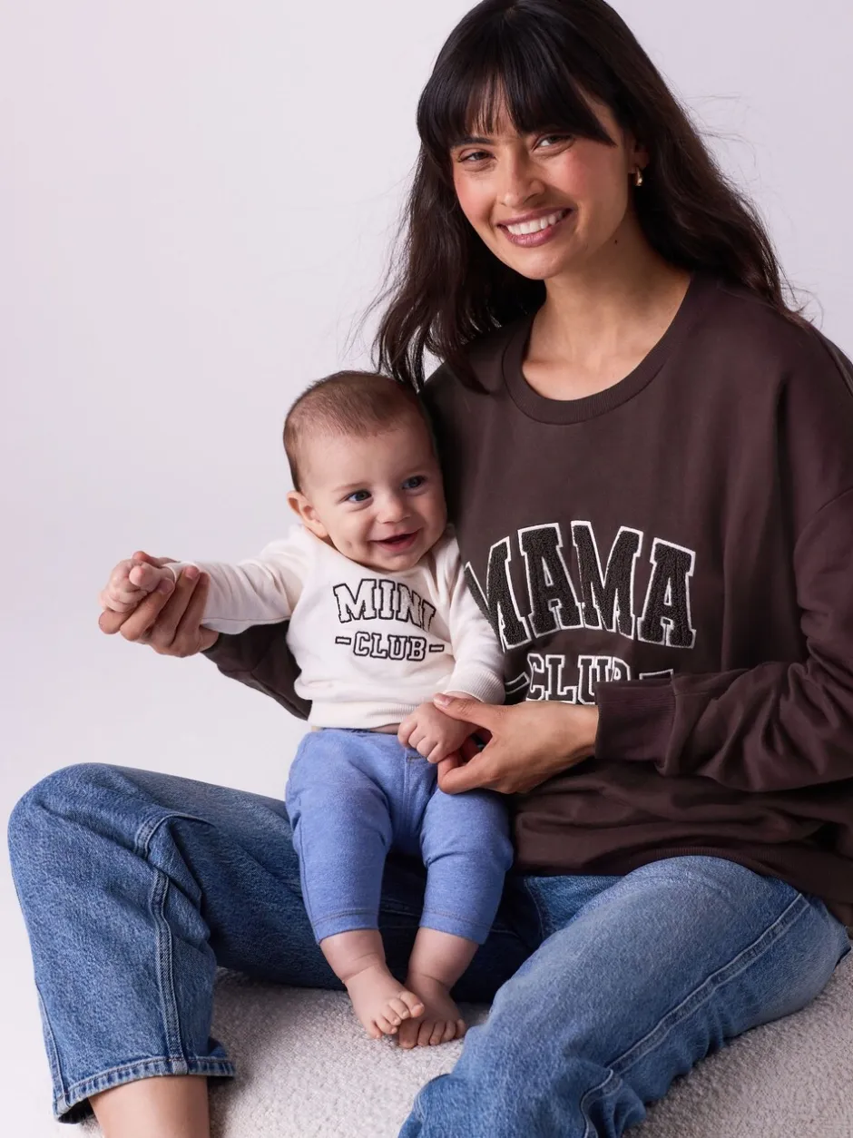 Hoody's En Sweatshirts|Moederschap*Next - Maternity Mini Me Sweatshirt Set Chocoladebruin