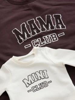 Hoody's En Sweatshirts|Moederschap*Next - Maternity Mini Me Sweatshirt Set Chocoladebruin