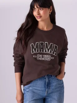 Hoody's En Sweatshirts|Moederschap*Next - Maternity Mini Me Sweatshirt Set Chocoladebruin