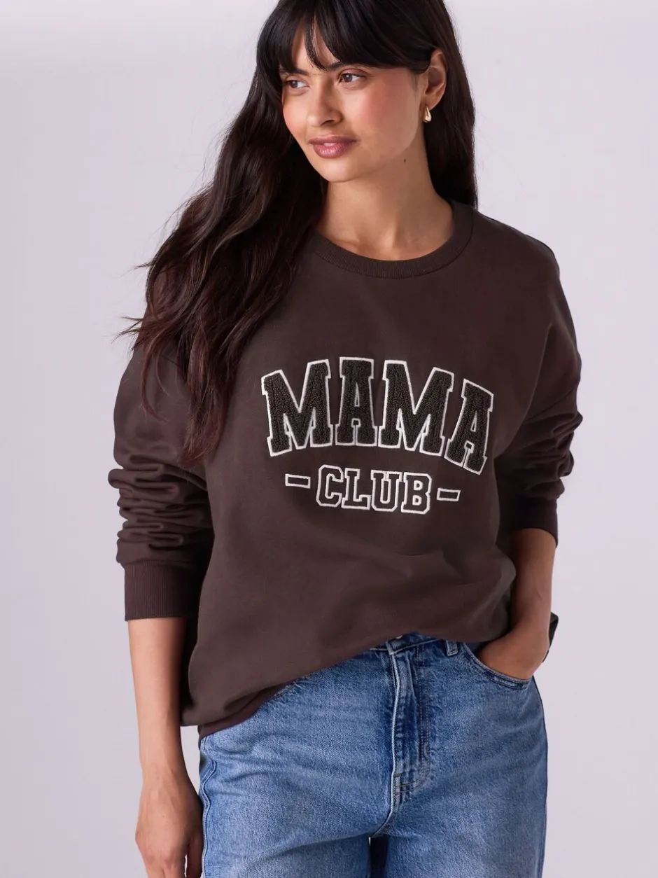 Hoody's En Sweatshirts|Moederschap*Next - Maternity Mini Me Sweatshirt Set Chocoladebruin