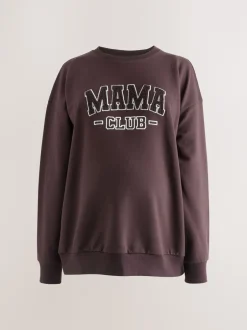 Hoody's En Sweatshirts|Moederschap*Next - Maternity Mini Me Sweatshirt Set Chocoladebruin