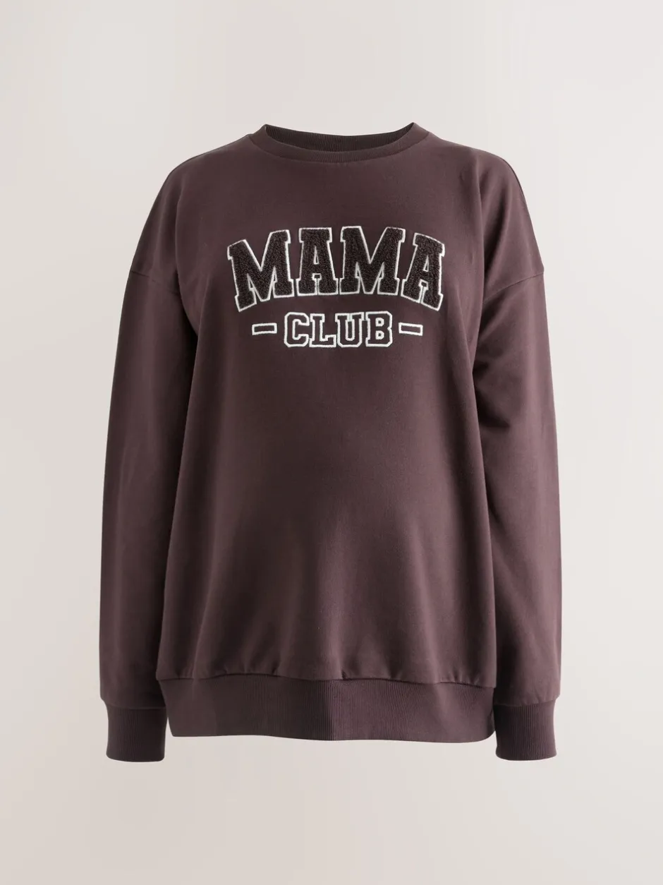 Hoody's En Sweatshirts|Moederschap*Next - Maternity Mini Me Sweatshirt Set Chocoladebruin
