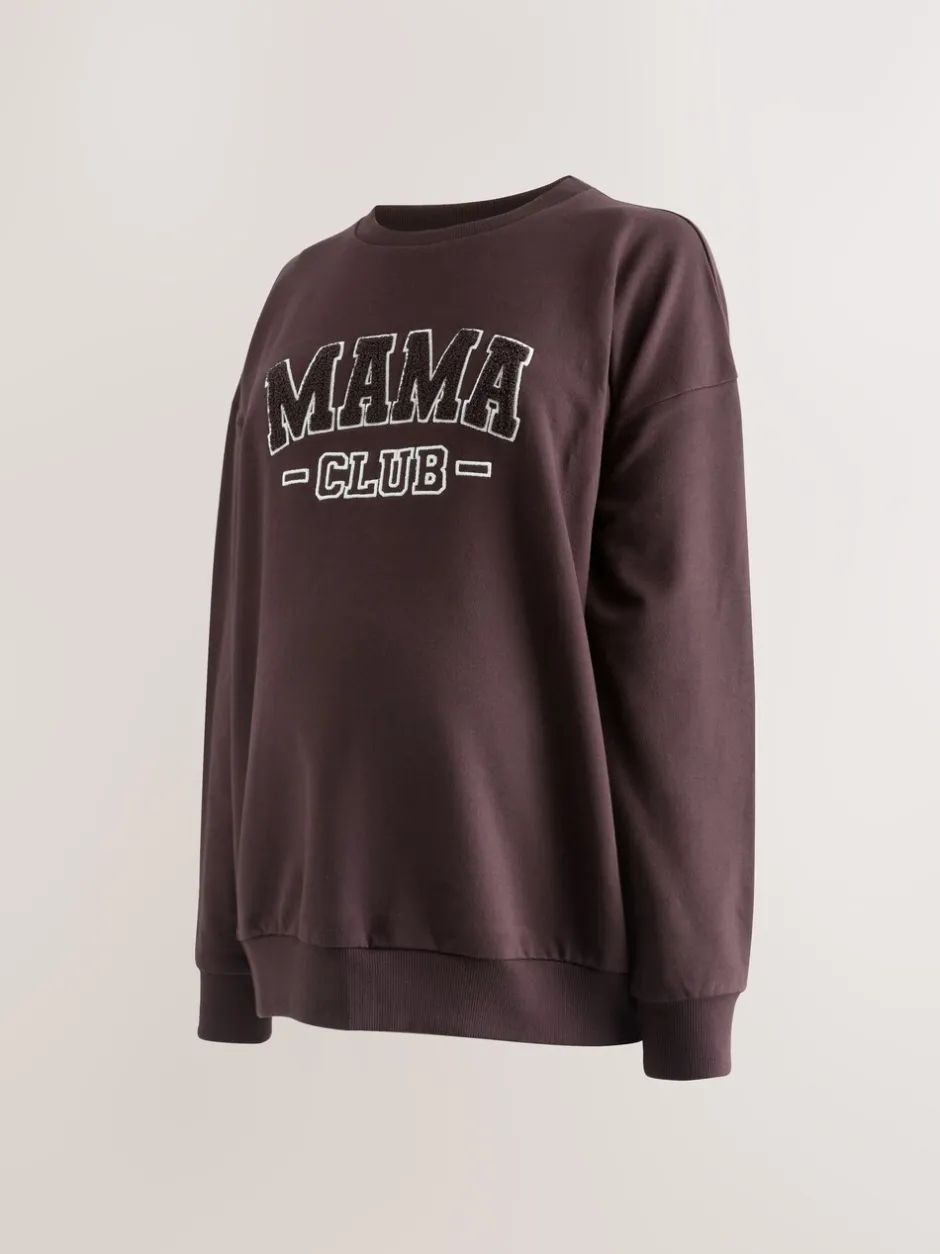 Hoody's En Sweatshirts|Moederschap*Next - Maternity Mini Me Sweatshirt Set Chocoladebruin