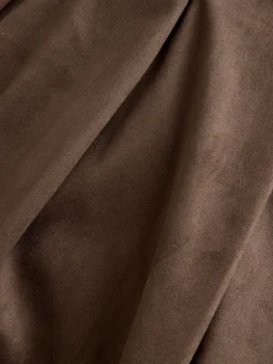 Rokken*Next Chocoladebruin - Midi-kiltrok van Imitatiesuède
