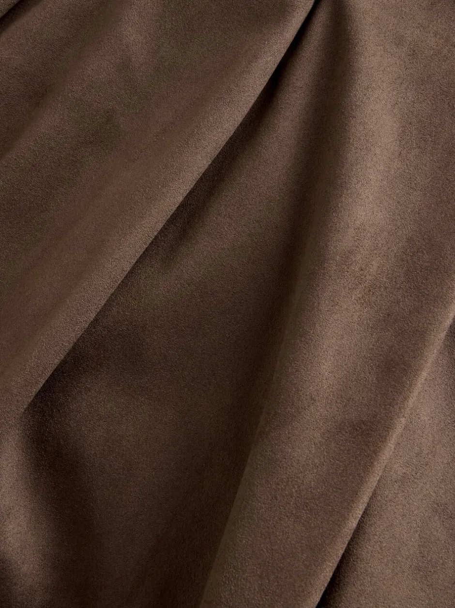 Rokken*Next Chocoladebruin - Midi-kiltrok van Imitatiesuède