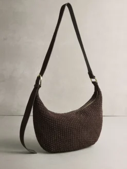 Tassen En Portemonnees*Next Chocoladebruin - N. Premium Suede Sling Weave Schoudertas