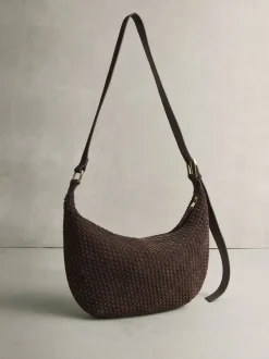 Tassen En Portemonnees*Next Chocoladebruin - N. Premium Suede Sling Weave Schoudertas