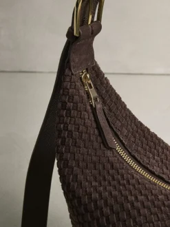Tassen En Portemonnees*Next Chocoladebruin - N. Premium Suede Sling Weave Schoudertas
