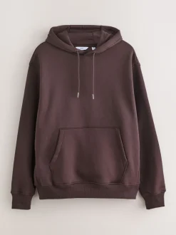 Sweaters En Hoody´S|Sweaters En Hoody´S|Next Chocoladebruin - Normale Pasvorm - Zwaargewicht Cotton Rich Jersey Hoodie
