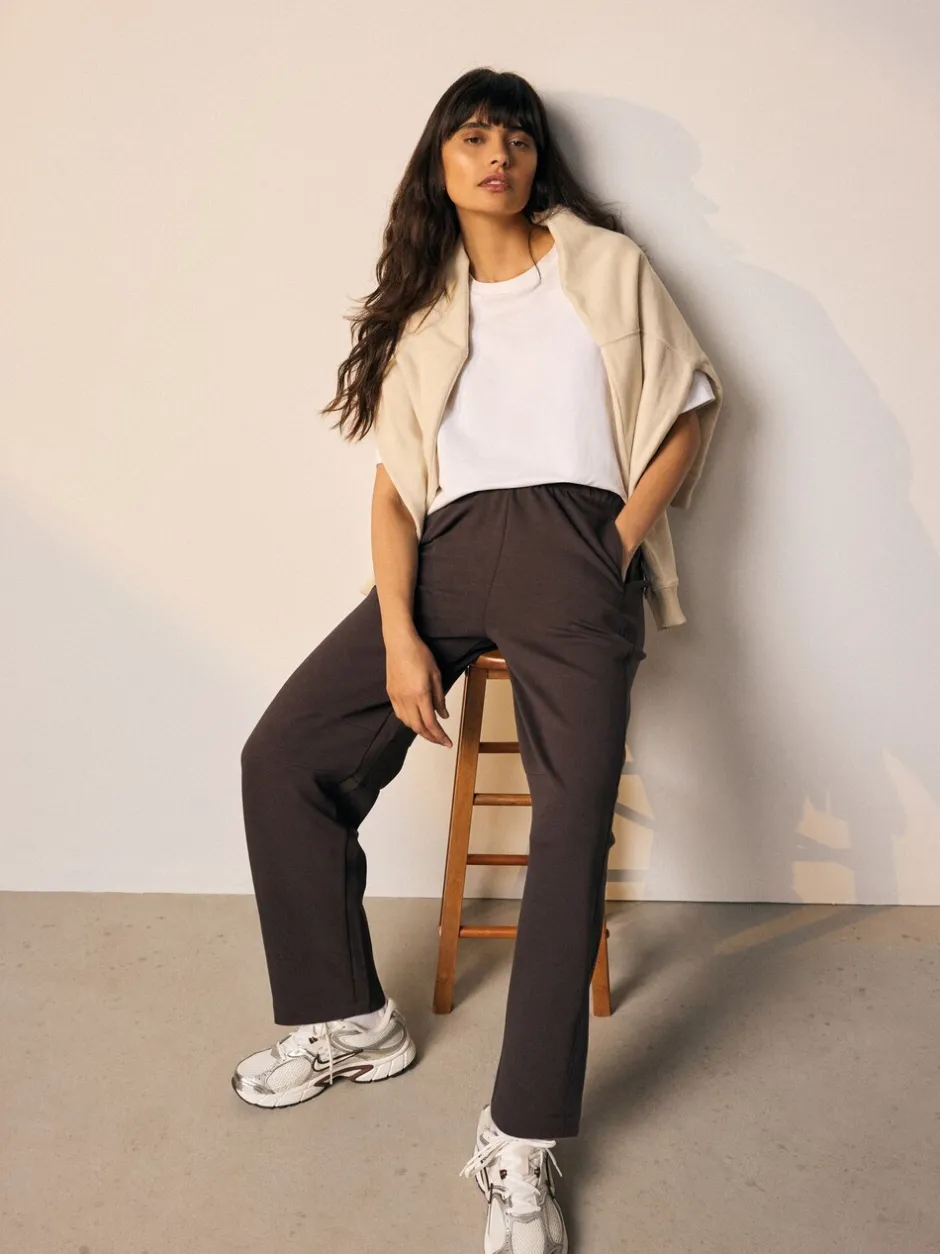 Leggings En Joggingbroeken|Next - Premium zware Slinky Barrel jeans Joggingbroeken Chocoladebruin