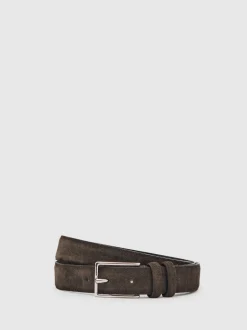 Riemen En Bretels|Reiss - - Dante - Suède riem Chocoladebruin