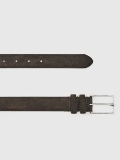 Riemen En Bretels|Reiss - - Dante - Suède riem Chocoladebruin