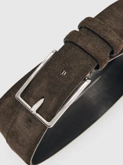 Riemen En Bretels|Reiss - - Dante - Suède riem Chocoladebruin