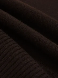 Gebreide Kleding*Reiss Chocoladebruin - Brooklyn trui met rolkraag van wol-kasjmier