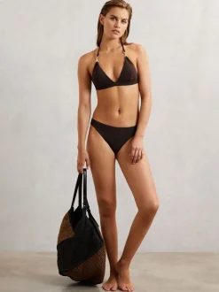 Badkleding*Reiss - Riah triangel-halterbikinitop Chocoladebruin