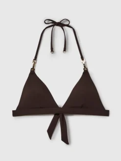 Badkleding*Reiss - Riah triangel-halterbikinitop Chocoladebruin