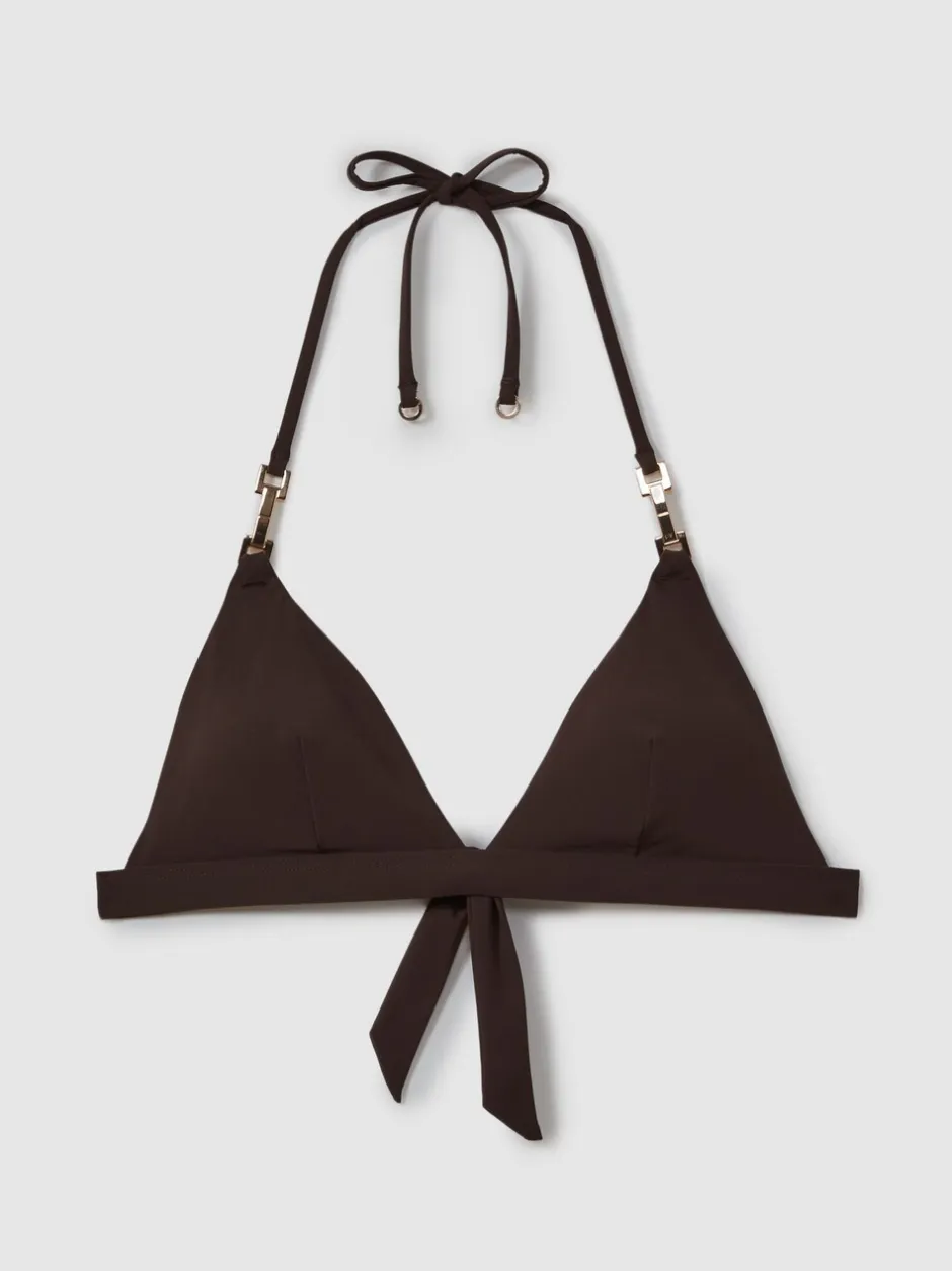 Badkleding*Reiss - Riah triangel-halterbikinitop Chocoladebruin