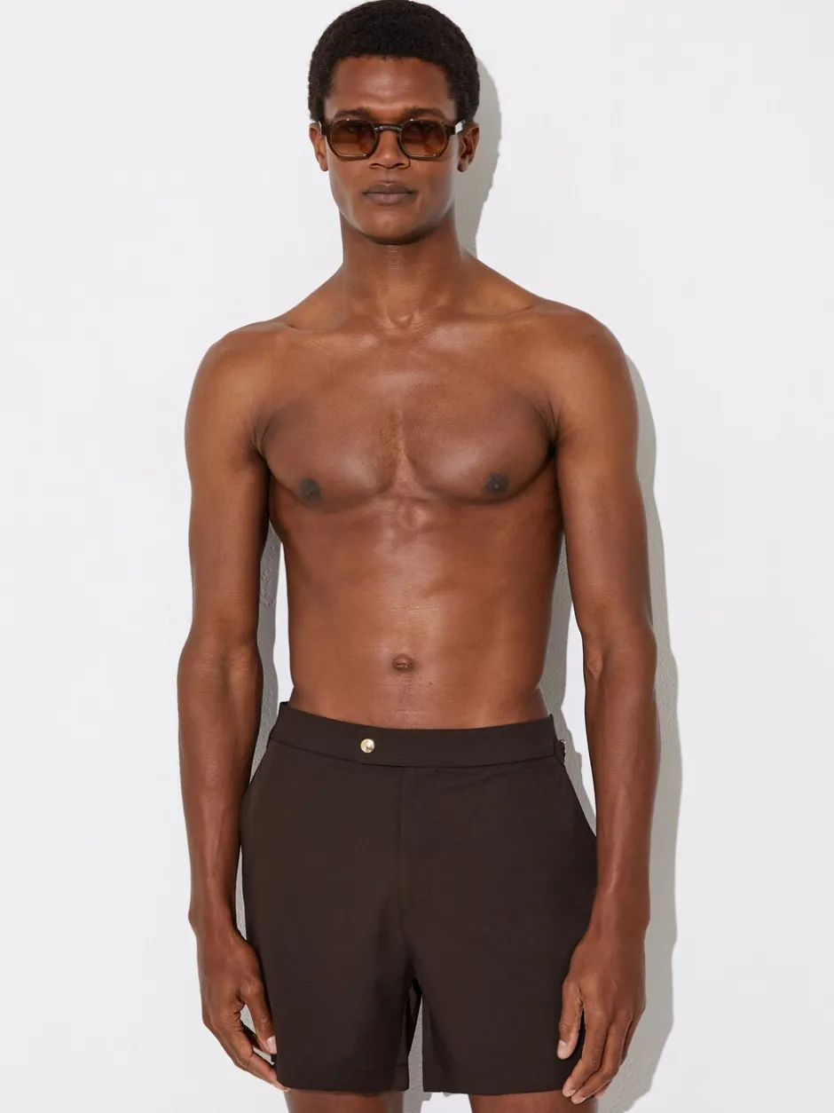Badkleding*Reiss - Sun Side Adjuster zwemshort Chocoladebruin