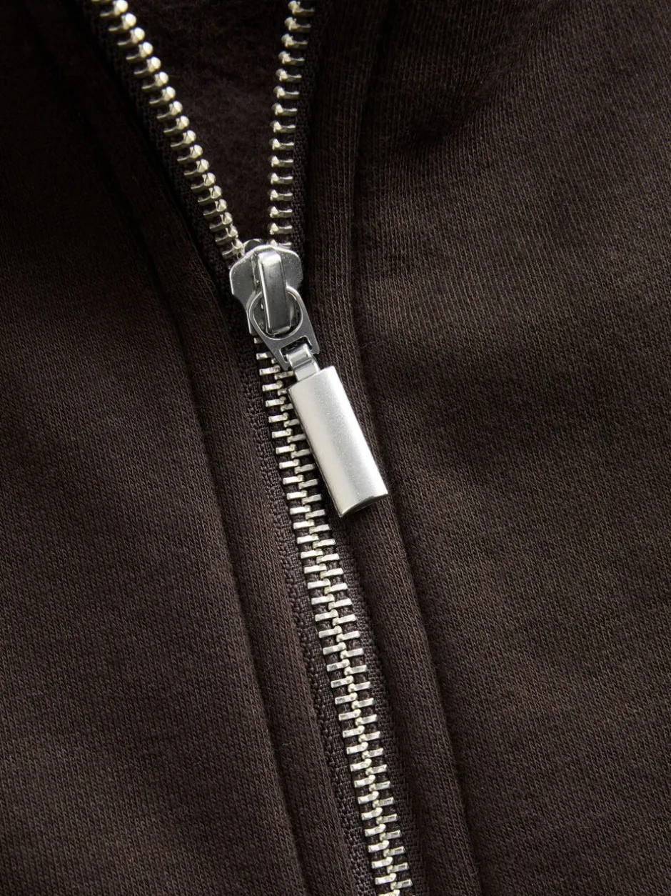 Hoody's En Sweatshirts*Next - Relaxed fit sweatshirt van zware katoenrijke jersey met ritssluiting bij de hals Chocoladebruin