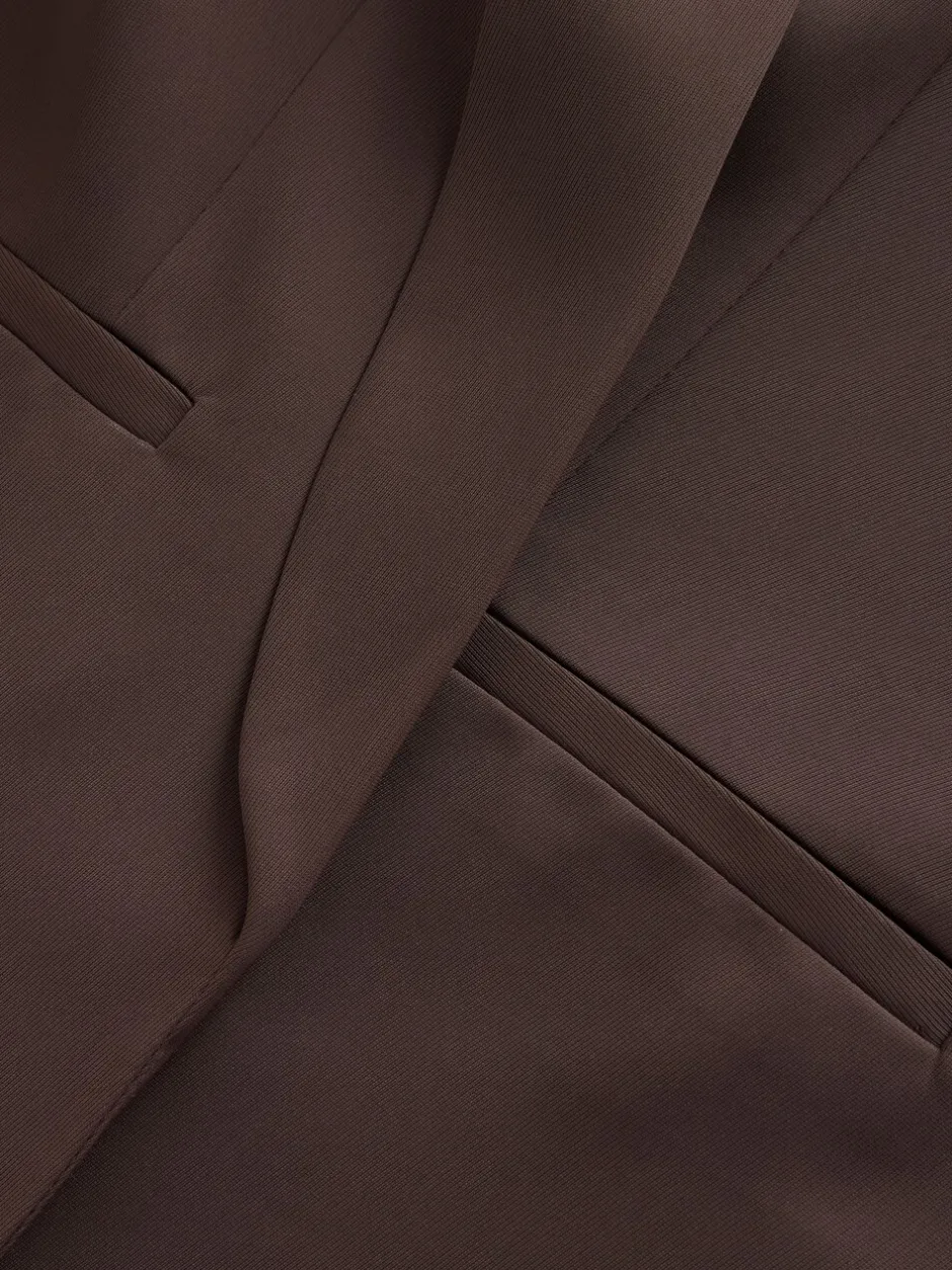 Kostuums En Werkkleding*Next Chocoladebruin - Ruimvallend blazer met gerimpelde mouwen