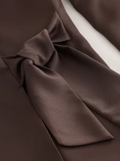 Kostuums En Werkkleding*Next Chocoladebruin - Satijnen overslagblazer