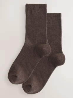 Sokken En Panty's*Next - Set van 2 paar thermische fleece sokken Chocoladebruin