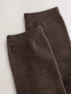 Sokken En Panty's*Next - Set van 2 paar thermische fleece sokken Chocoladebruin