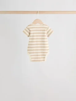Multipacks|Rompertjes En Hemdjes|Next Chocoladebruin - Set van 5 babyrompertjes met korte mouwen