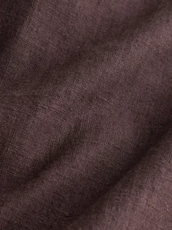 Broeken*Next - Smart Front Linen Blend Wide Leg Trousers Chocoladebruin