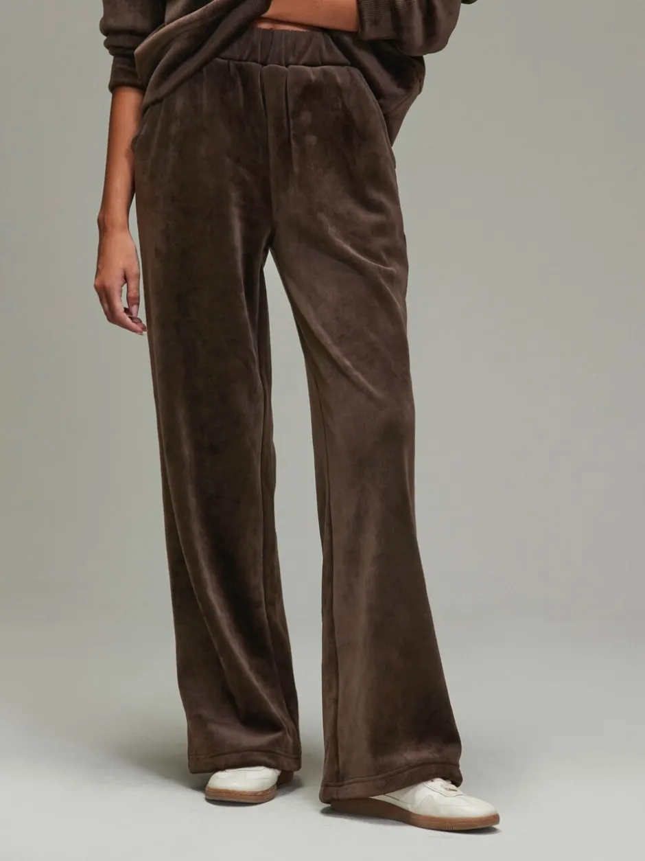 Leggings En Joggingbroeken|Next - Soft Feel Cord Wide Leg Trousers Chocoladebruin