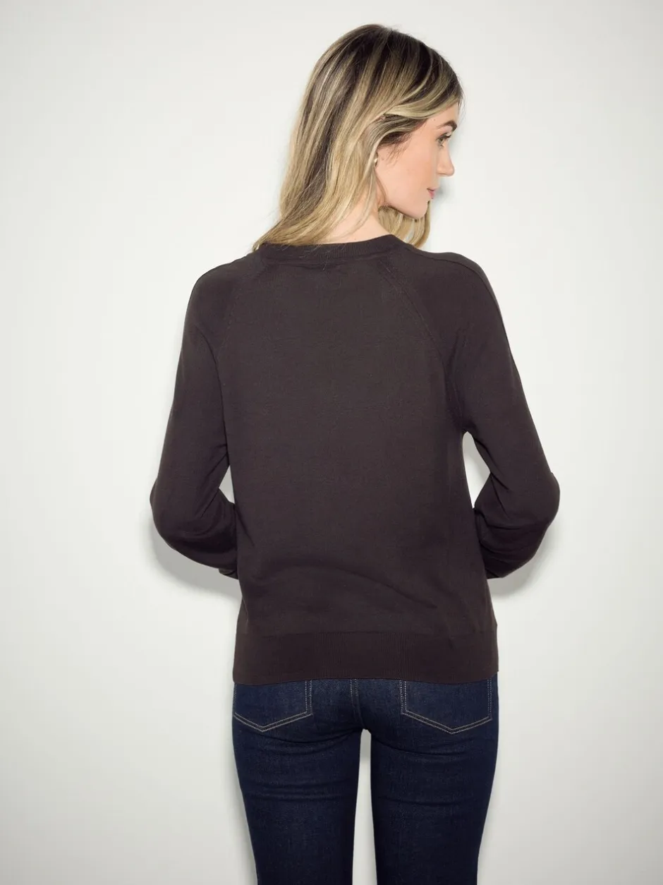 Gebreide Kleding|Next Chocoladebruin - Soft Touch Ronde hals Katoen Rijke Trui