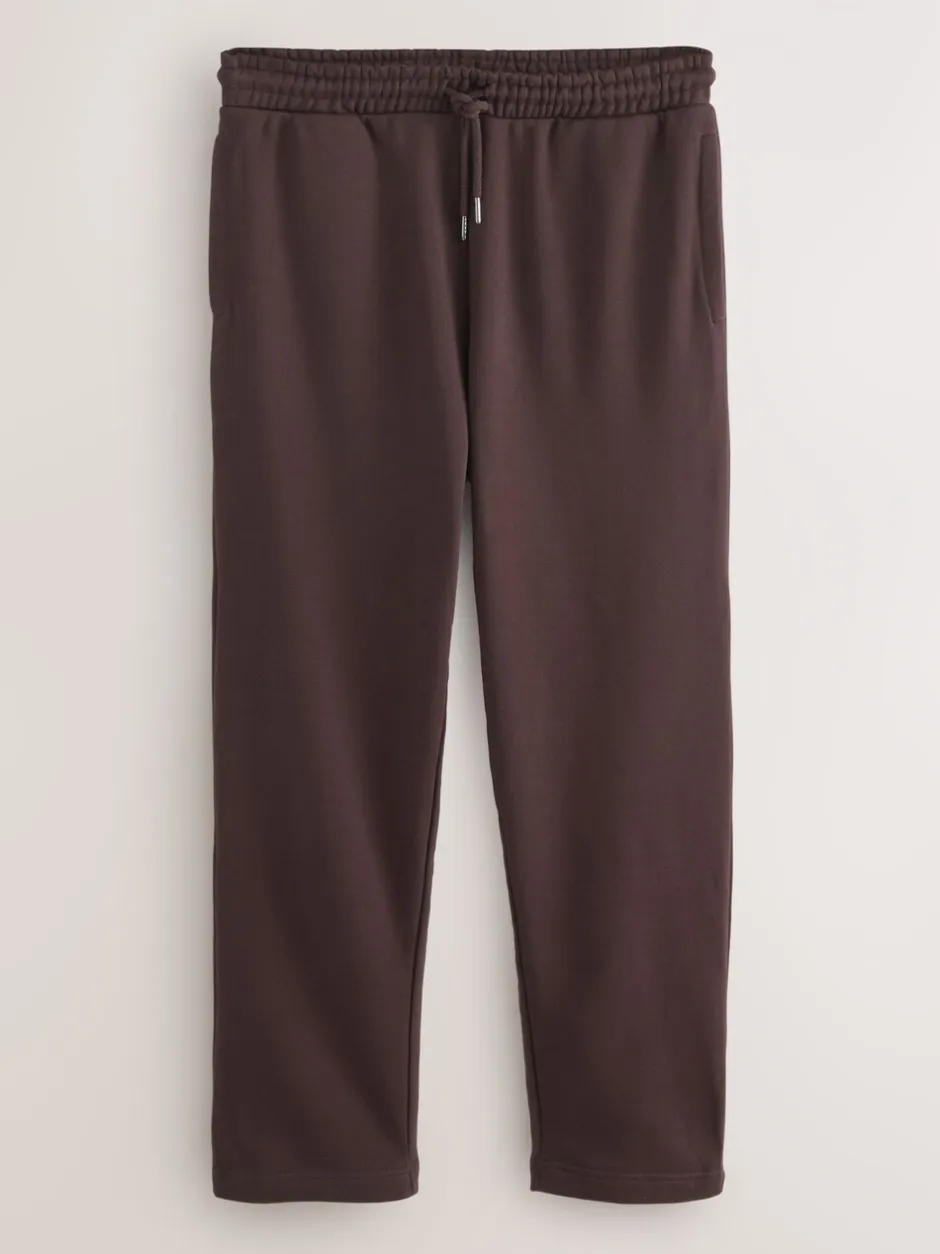 Joggingbroeken*Next Chocoladebruin - Straight fit - Relaxed Fit Brushback Heavyweight Joggers