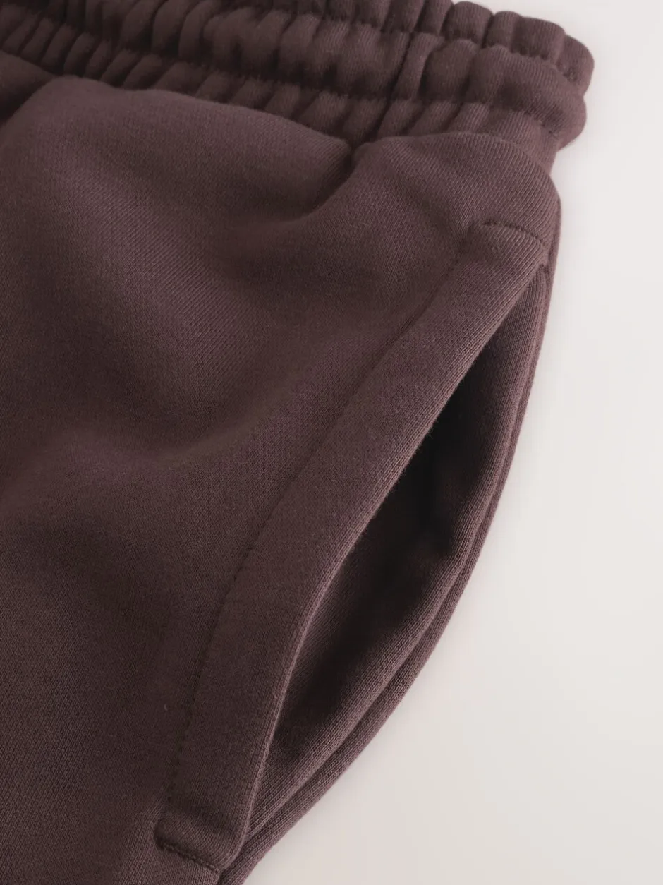 Joggingbroeken*Next Chocoladebruin - Straight fit - Relaxed Fit Brushback Heavyweight Joggers