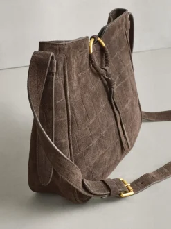 Tassen En Portemonnees*Next Chocoladebruin - Suede Croc Messenger Cross-Body Bag