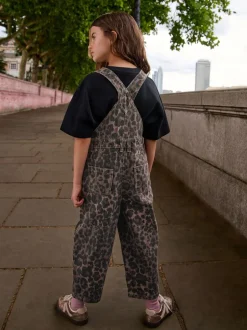 Tuinbroeken|Jumpsuits En Playsuits|Next Chocoladebruin - Tuinbroek met dierenprint (3-16jr)