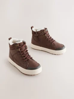 Boots|Next - Warm gevoerde hoge boots Chocoladebruin