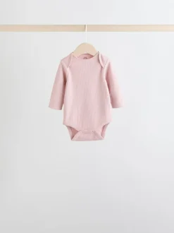 Rompertjes En Hemdjes*Next Chocoladebruin Roze - Verpakking van 5 rompertjes met lange mouwen