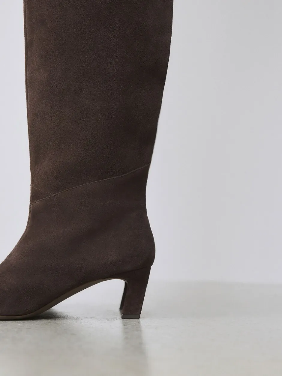 Boots*Next - Forever Comfort® Knee High Chisel Toe Heeled Boots Chocoladebruin suède