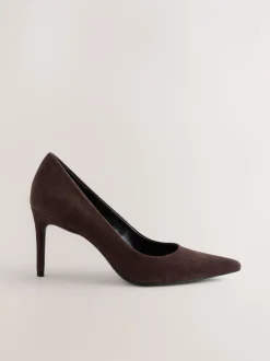 Schoenen Met Hakken|Gelegenheidskleding*Next Chocoladebruin suède - Leren mid-court pumps